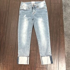 Hudson Jeans Blue Cropped Ankle Denim